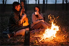 Couple Bonfire In Manali